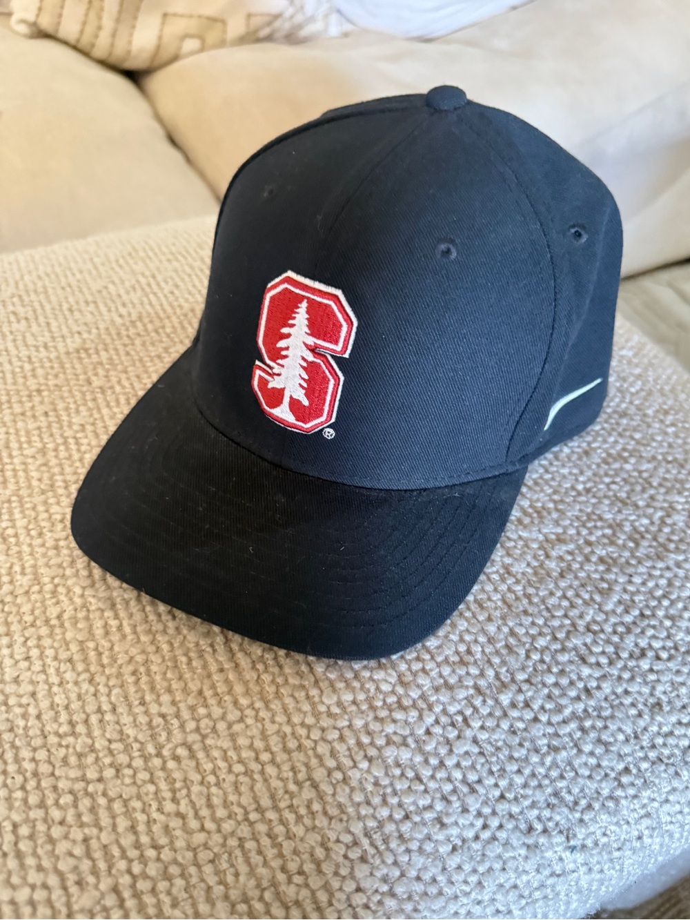 Men's Nike Black Stanford Cardinal Rise SwooshFlex Dri-FIT Hat